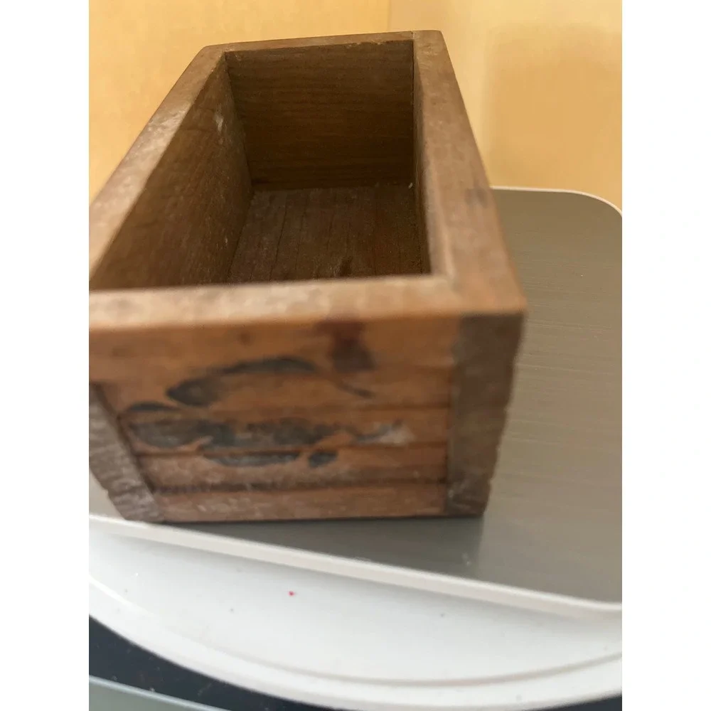 Vintage McGuire's Fisheries Wooden Crate Fresh Seafood Rustic Mini Storage Box